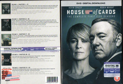 House Of Cards 1-5 Kaudet (42 457) UUSI -GB- DVD (5kot+p) (2