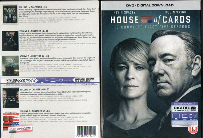 House Of Cards 1-5 Kaudet	(42 457)	UUSI	-GB-	DVD	(5kot+p)	(2