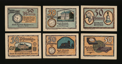 Saksa Notgeld 6 x 50 Pfennig, Glashütte 1921