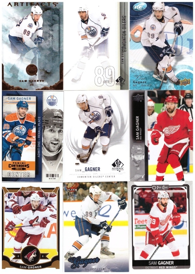 9 x SAM GAGNER Oilers, Coyotes, Red Wings