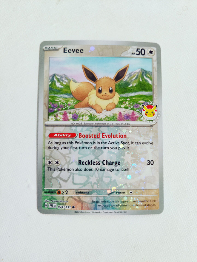 Eevee Pokemon Day Stamped Promo 74/131 Exclusive Reverse Ho