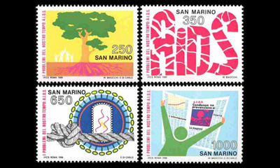 San Marino 1395-8 ** Aids (1988)