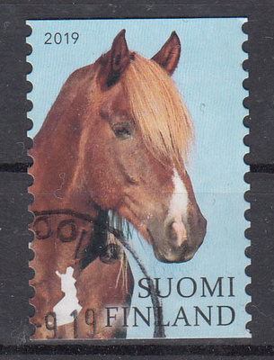 2019 Suomen luontotunnukset Hevonen pyöröleimattuna