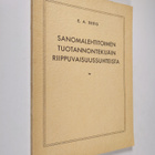 E. A. Berg : Sanomalehtitoimen tuotannontekijäin riippuvu... - pikkukuva 1