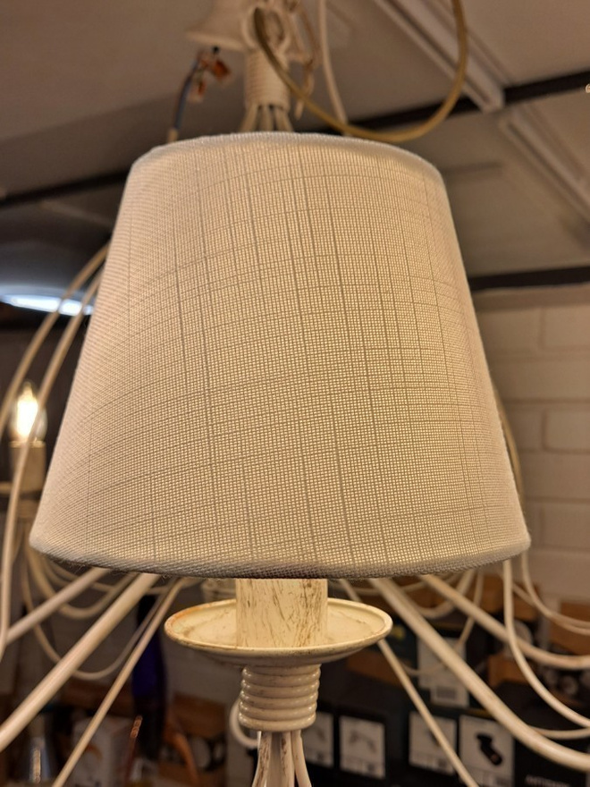 Kruunuvalaisimen pellava varjostin 16 cm