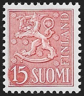 1954 M-54 Leijona 15 mk harmahtavanpunainen ** LaPe 431 b