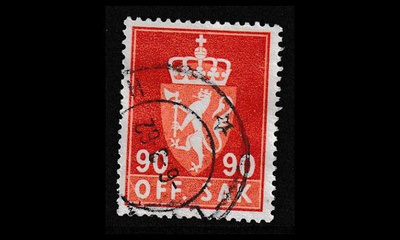 Norja 82x o Virkamerkki 90 öre x-pap (1955)