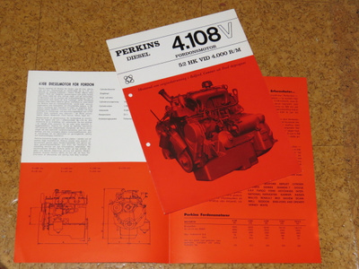 1979 Perkins 4.108 dieselmoottori esite - KUIN UUSI