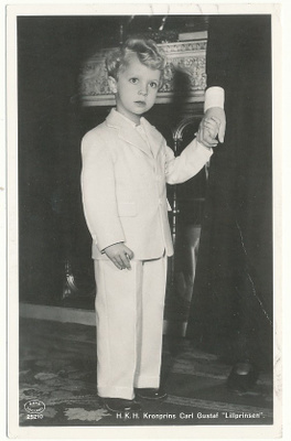 Ruotsin Carl Gustaf lapsena -vanha kortti