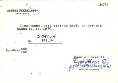 FIRMAKORTTI TYYLI-KORU HELSINKI