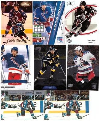 8 x CHRIS DRURY Avalance, Rangers, Sabres