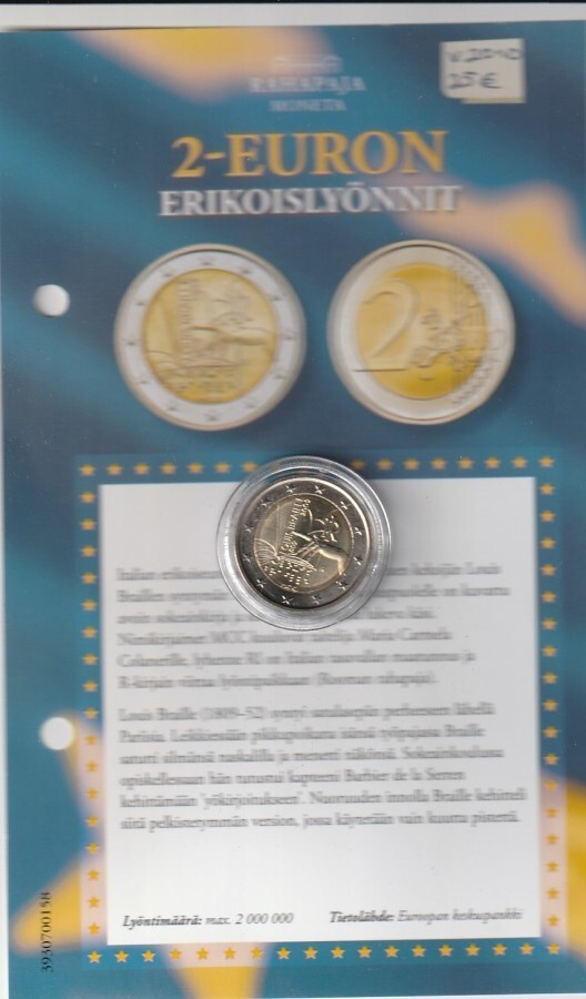 ITALIA 2€ 2009 LUIS BRAILLE.  X-0471