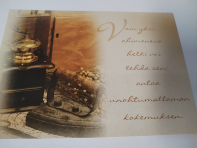 Vain yksi hetki voi.. kortti,kulkematon.