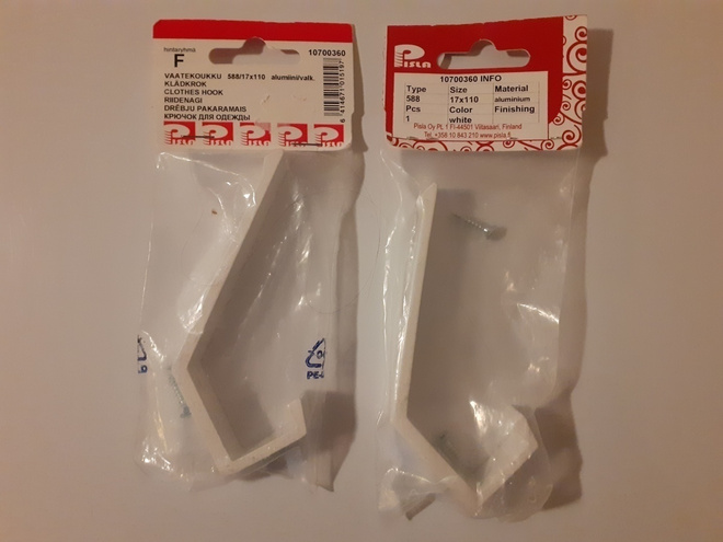Vaatekoukku Pisla, 2 kpl