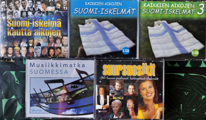 5 KPL SUOMI-ISKELMÄ CD-KOKOELMIA YHTEENSÄ 20 CDtä