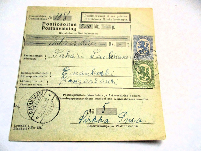 1928 Ravansaari postiosoitus