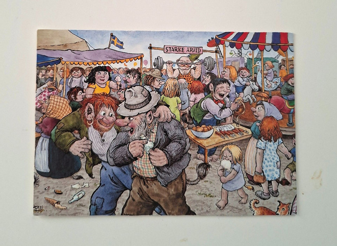 ROLF LIDBERG-"Markkinoilla"-KULKEMATON POSTIKORTTI