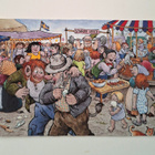 ROLF LIDBERG-"Markkinoilla"-KULKEMATON POSTIKORTTI - pikkukuva 1