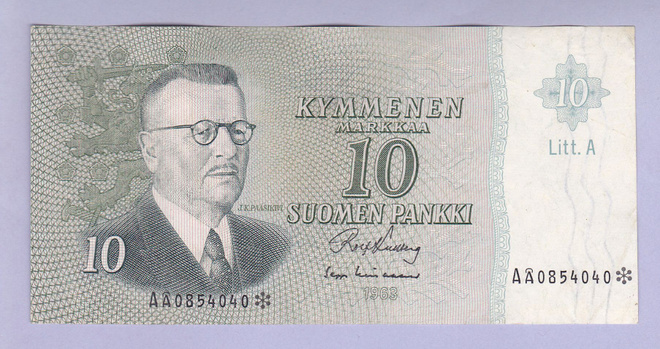 Suomi 10 mk v.1963 Litt. A P-104r (Kullberg-Lindblom) tähti