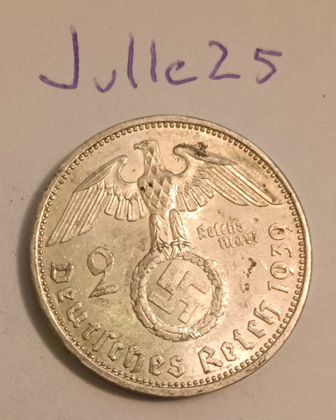 2 Reichsmark 1939 A natsisaksa hopeaa