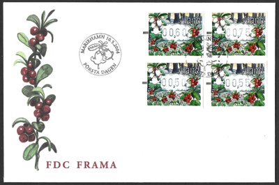 FDC Åland 2004 Puolukka FRAMA sarja LaPe ATM Å 16