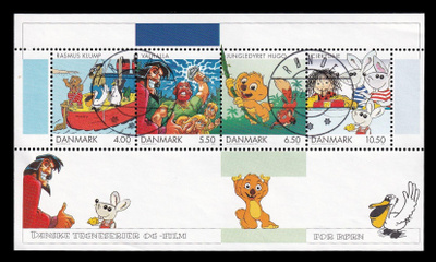 Tanska 1299-302BL18 o Piirroshahmoja (2002)