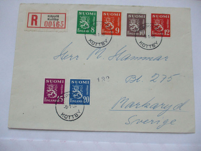 1950 Leijonamerkit EPK R Käpylä Ruotsiin N 90e