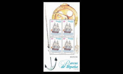 Espanja 3264BL62 ** Purjealuksia blokki (1996)