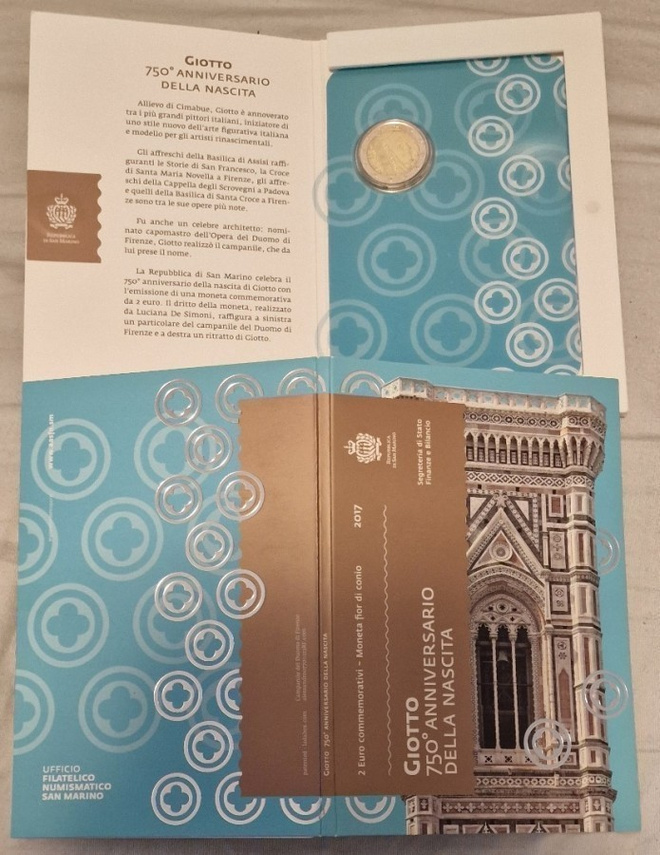 San Marino 2017 2e juhlarahablisteri Giotto