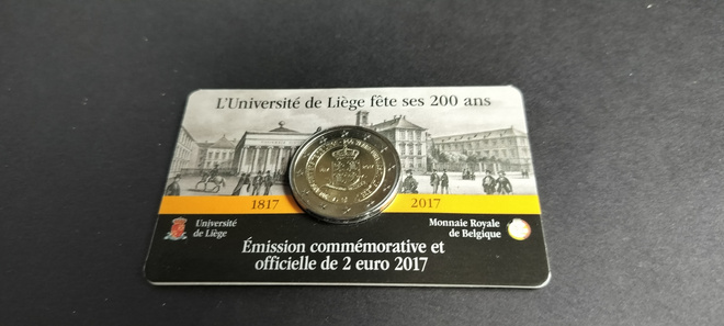 Belgia 2017, 2€ Coincard, Uni Liege