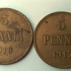 5 penniä vuosilta 1908-1917 - pikkukuva 3