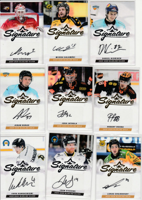 2025/26 Blueline ser. 1 ja 2 signature kortit