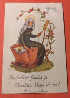 Martta Wendelin : Neitsyt Maria ja Jeesus lapsi kehdossa