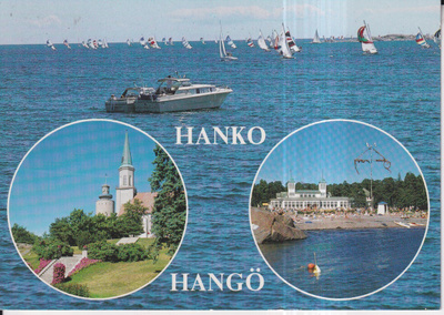 Hanko, Hangö. Sommitelmakortti, e121