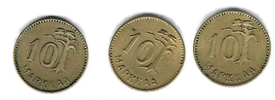 3 KPL 1956 10 MK KOLIKOITA KÄYTETTYJÄ