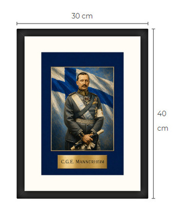 Uusi Mannerheim art print kehystetty 30 cm x 40 cm