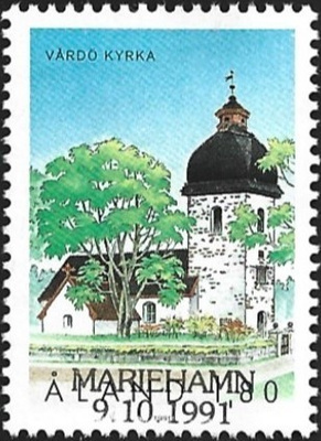 Åland 1991  Vårdön kirkko EP Lape 054 alareuna LOISTO