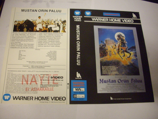 Vhs kansipaperi Fix -  MUSTAN ORIIN PALUU (Sis.postikulut)