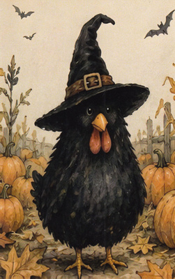 Mustalla kanalla halloween-hattu
