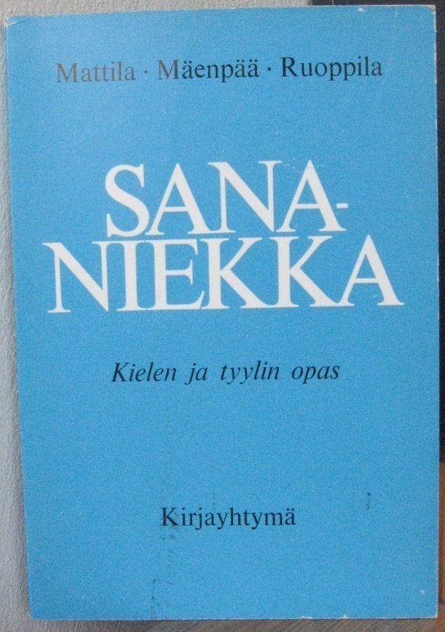 Mattila et al: Sananiekka, Kirjayhtymä1966. 4p. 170 s.
