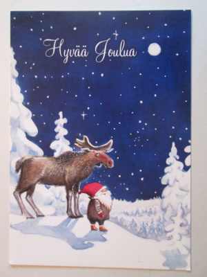 KULKEMATON JOULUPUKKI JA HIRVI KUUTAMOSSA