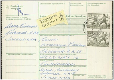 1963 1,50mk tukinuittaja pari paketti - kotiinkanto maksettu
