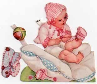 AFKH 19 / Tyttövauva kiskoo töppösen narusta. 1950-l.