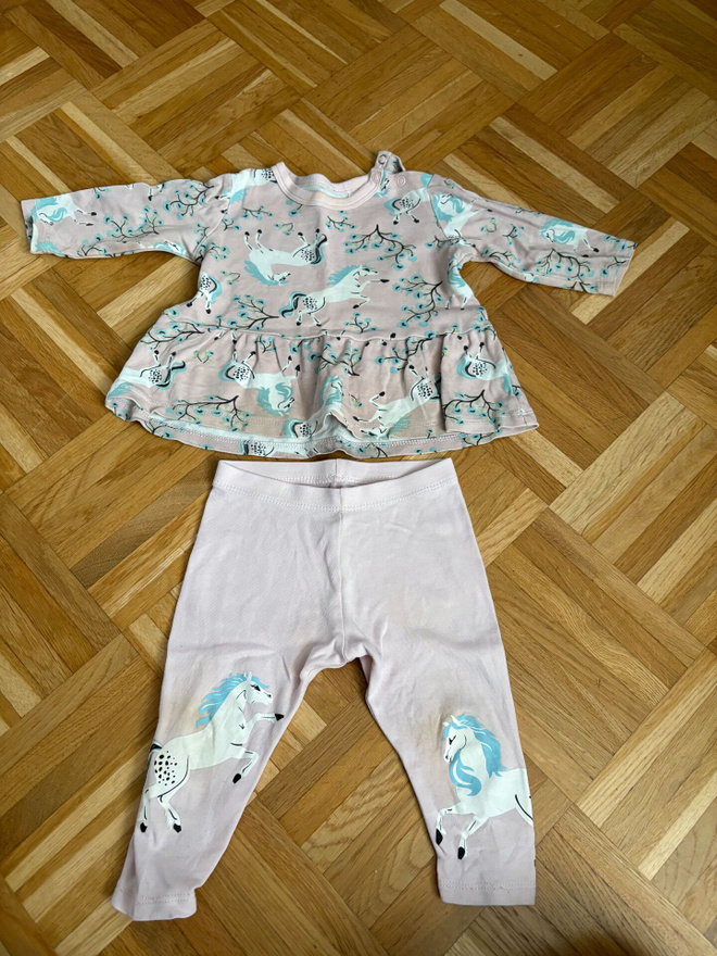 Yksisarvis mekko ja housut koko 74