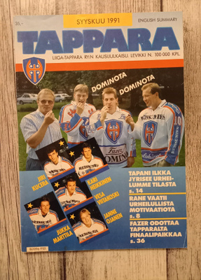 JÄÄKIEKKO - Tappara -kausijulkaisu syyskuu 1991