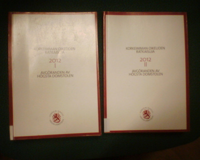 KORKEIMMAN OIKEUDEN RATKAISUJA 2012 I-II (Sis.pk:t)