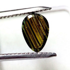 Omalaatuinen rutiili turmaliini 1.37ct vihreä/ruskea päärynä - pikkukuva 3