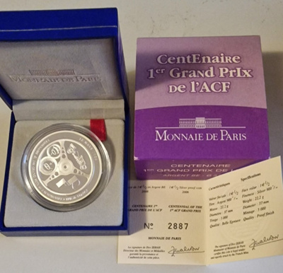 Ranska 2006 1 1/2€ Le mans 100v hopea painos 5000