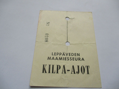 Leppävesi maamiesseura kilpa- ajot pääsylippu