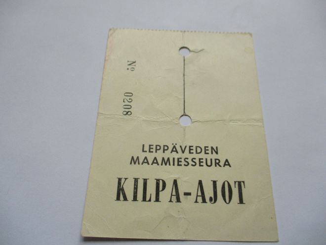 Leppävesi maamiesseura kilpa- ajot pääsylippu